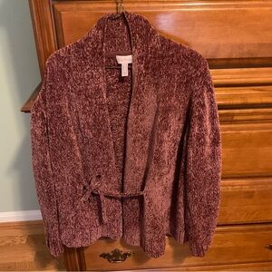 AnyBody Maroon/Wine Colored Cardigan